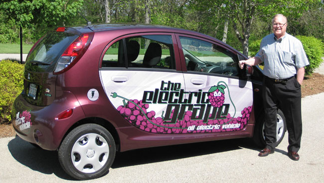 Dan and his electric car the grape